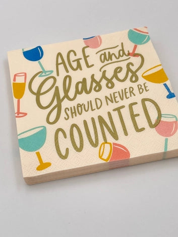 Age and Glasses Should Never be Counted Cocktail Napkins - 20ct