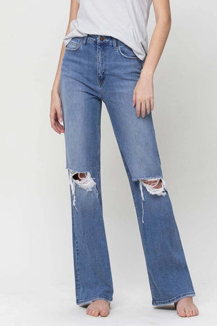 Blu 90's Style Super High Rise Flare Jeans