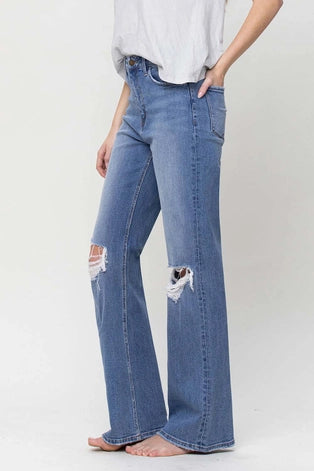 Blu 90's Style Super High Rise Flare Jeans