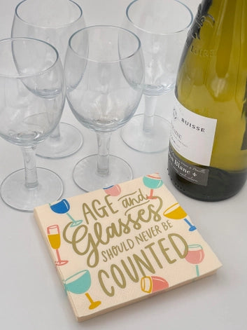 Age and Glasses Should Never be Counted Cocktail Napkins - 20ct