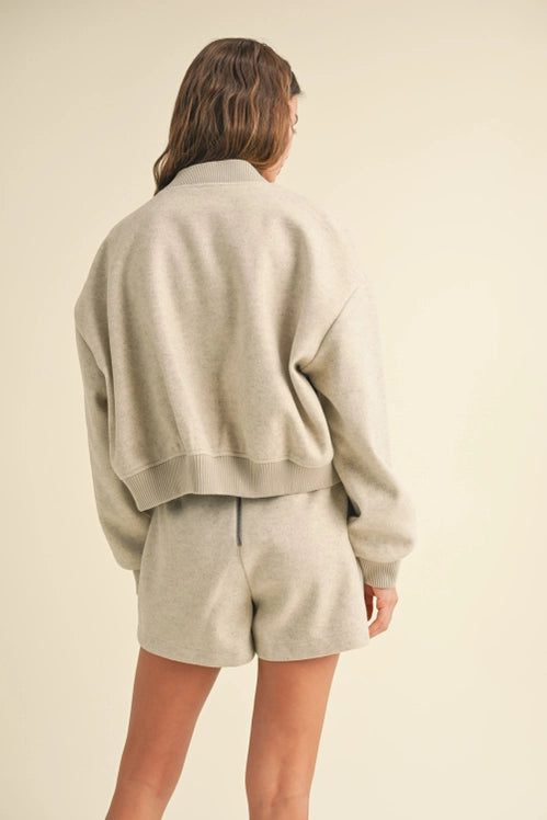 Caitriona Oatmeal Bomber/Skort Set