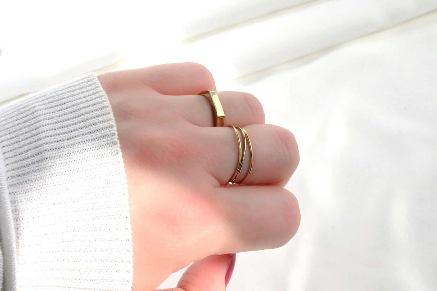 Angela Gold 3-Layered Waterproof Ring