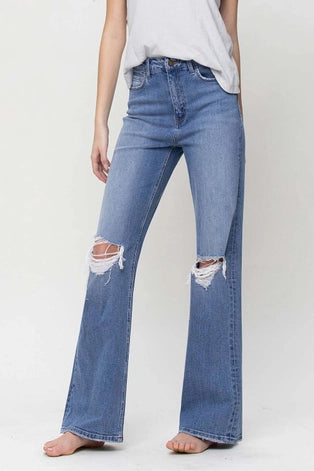 Blu 90's Style Super High Rise Flare Jeans