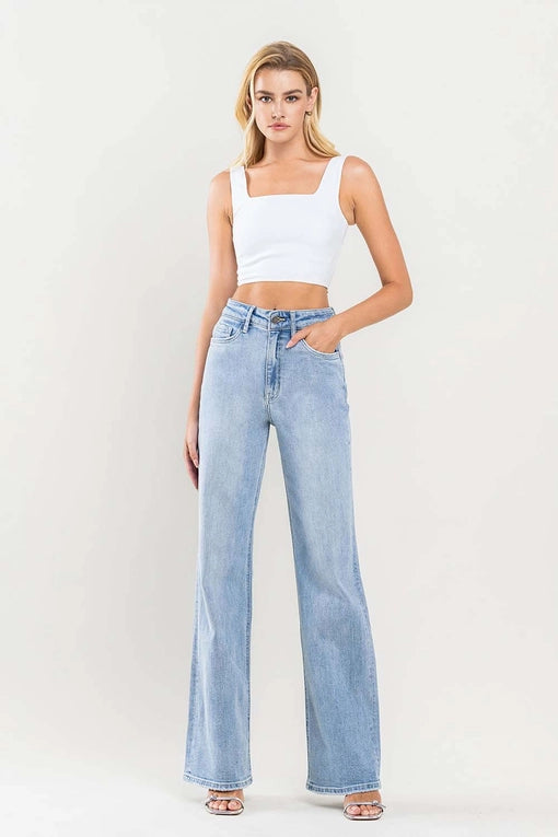 Alanis 90's Style Super High Rise Stretch Flare Jeans