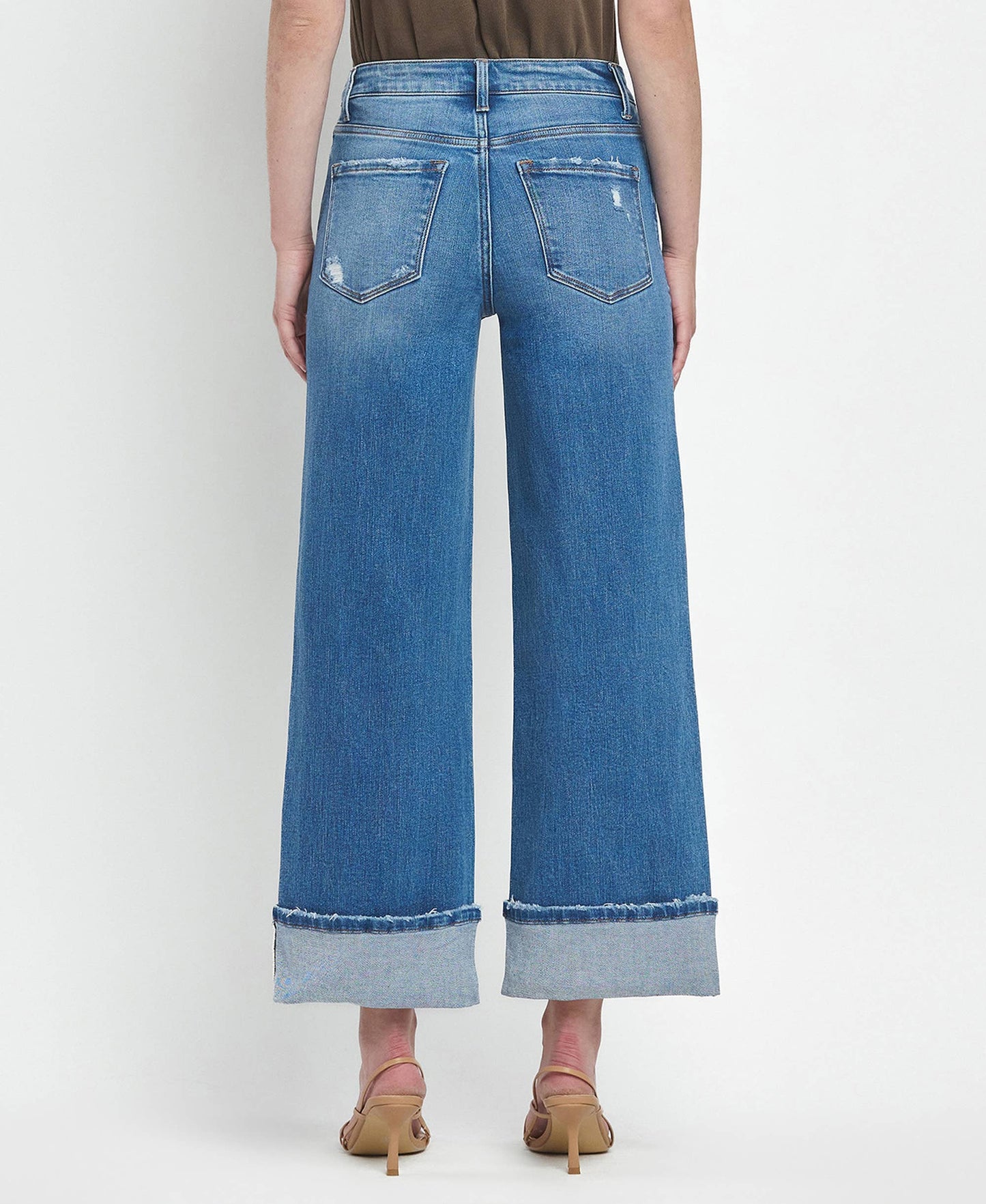 Roni High Rise Cuff Wide Jeans