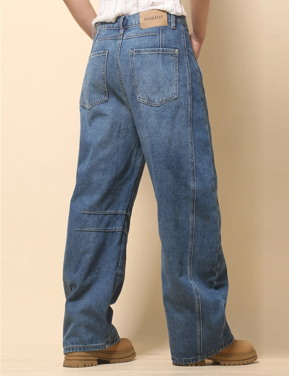 Trisha Mid Rise Wide Leg Barrel Jeans