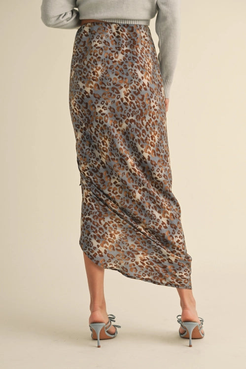 Cameron Cheetah Ruching Skirt