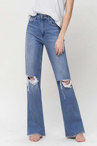 Blu 90's Style Super High Rise Flare Jeans