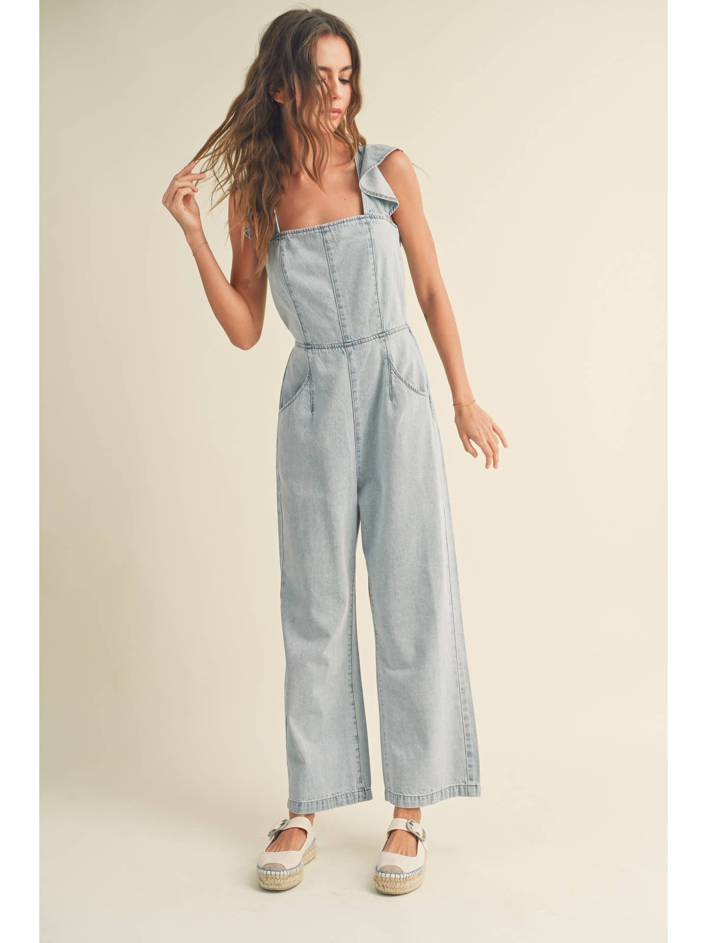 Riliegh Denim Jumpsuit with Open Back