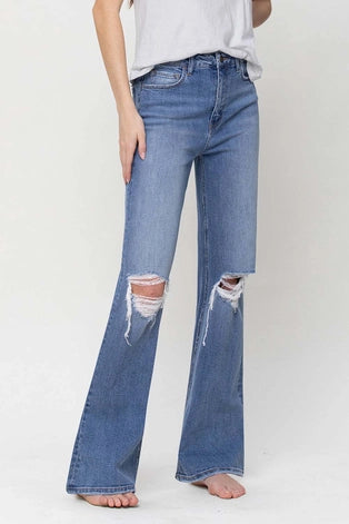 Blu 90's Style Super High Rise Flare Jeans