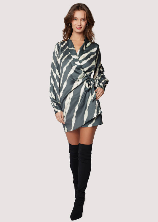 Wanda Long Sleeve Satin Wrap Dress