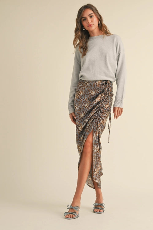 Cameron Cheetah Ruching Skirt