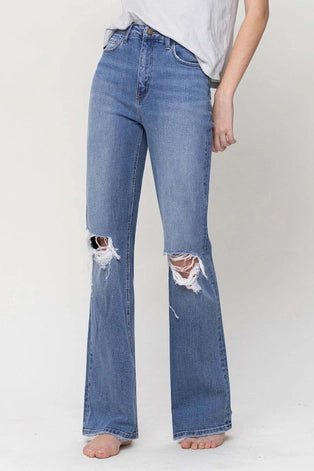 Blu 90's Style Super High Rise Flare Jeans