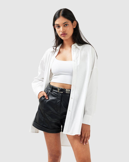 Vegan Leather Shorts