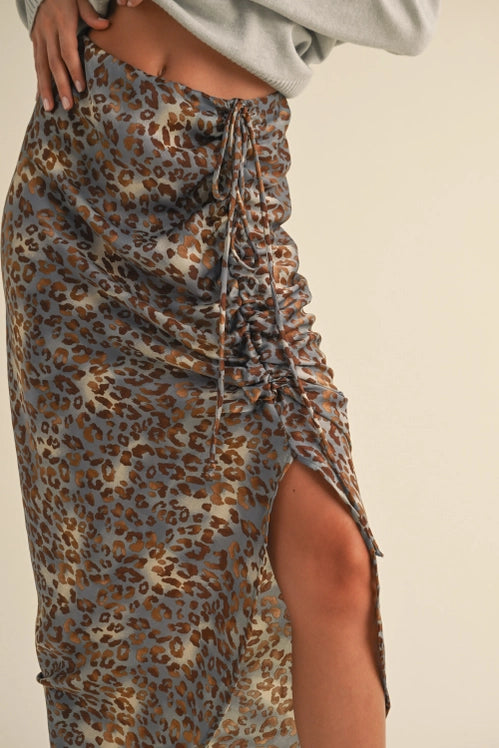 Cameron Cheetah Ruching Skirt