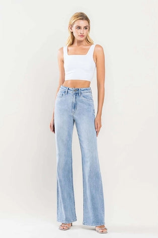 Alanis 90's Style Super High Rise Stretch Flare Jeans