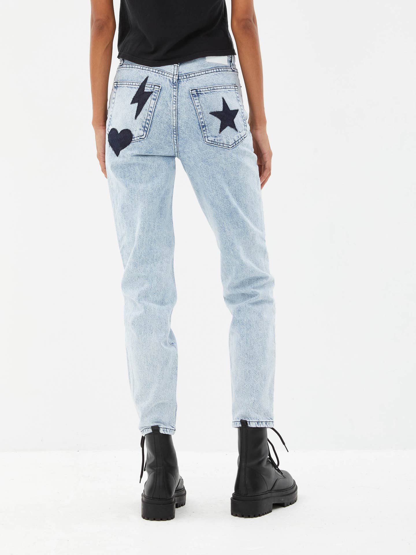 Vivian High Waisted Straight Leg Jeans with Shapes